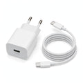 Combo Cargador 20W USB-C + Cable Tipo C a Tipo C 1M - Carga Rápida iPhone.